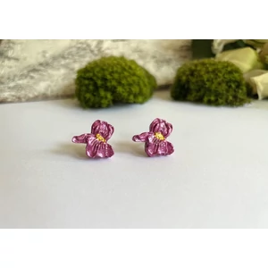 Ibolya fülbevaló - rózsaszín (fémmentes változatban is kérheted)