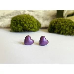Szívecske fülbevaló - lila  (fémmentes változatban is kérheted)