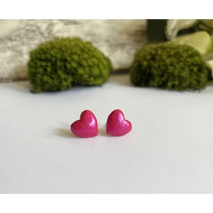 Szívecske fülbevaló - pink  (fémmentes változatban is kérheted)