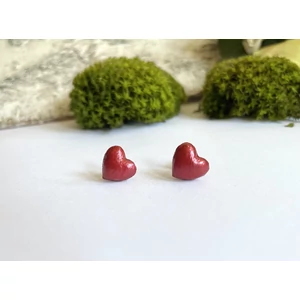 Szívecske fülbevaló - bordó  (fémmentes változatban is kérheted)
