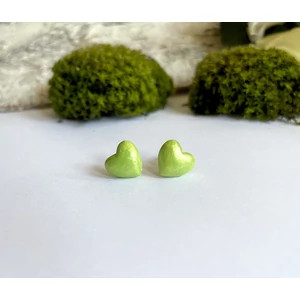 Szívecske fülbevaló - világoszöld  (fémmentes változatban is kérheted)