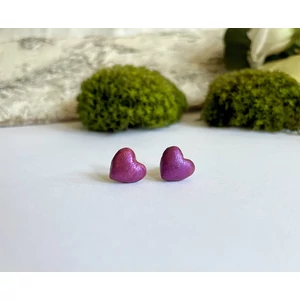 Szívecske fülbevaló - bíbor (fémmentes változatban is kérheted)