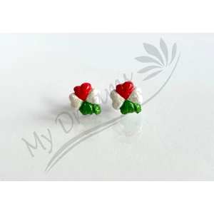 Trikolor bedugós fülbevaló - négylevelű lóhere (fémmentes változatban is kérheted)