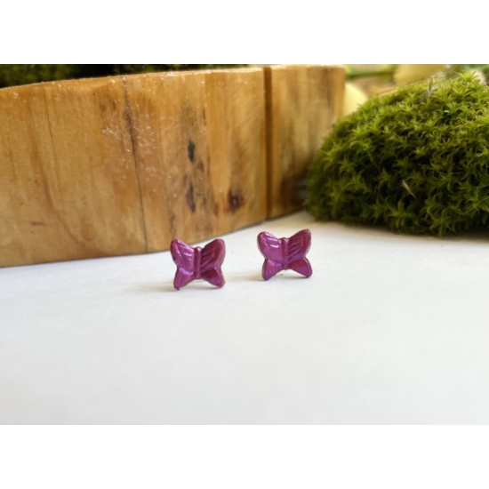 Pillangó fülbevaló - sötét rózsaszín
