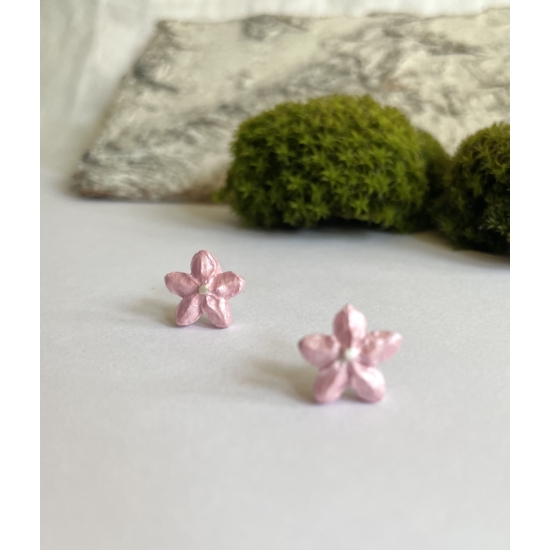 Kis virág fülbevaló - halvány rózsaszín