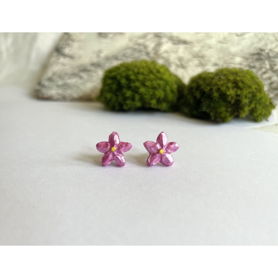 Kis virág fülbevaló - rózsaszín