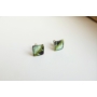 Kép 3/4 - Zöld csillogó csipke négyzet fülbevaló