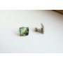 Kép 1/4 - Zöld csillogó csipke négyzet fülbevaló