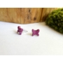 Kép 2/6 - Pillangó fülbevaló - sötét rózsaszín