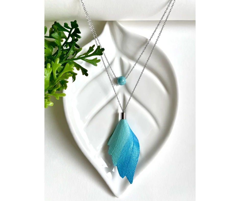 Angyalszárny nyaklánc- türkizkék