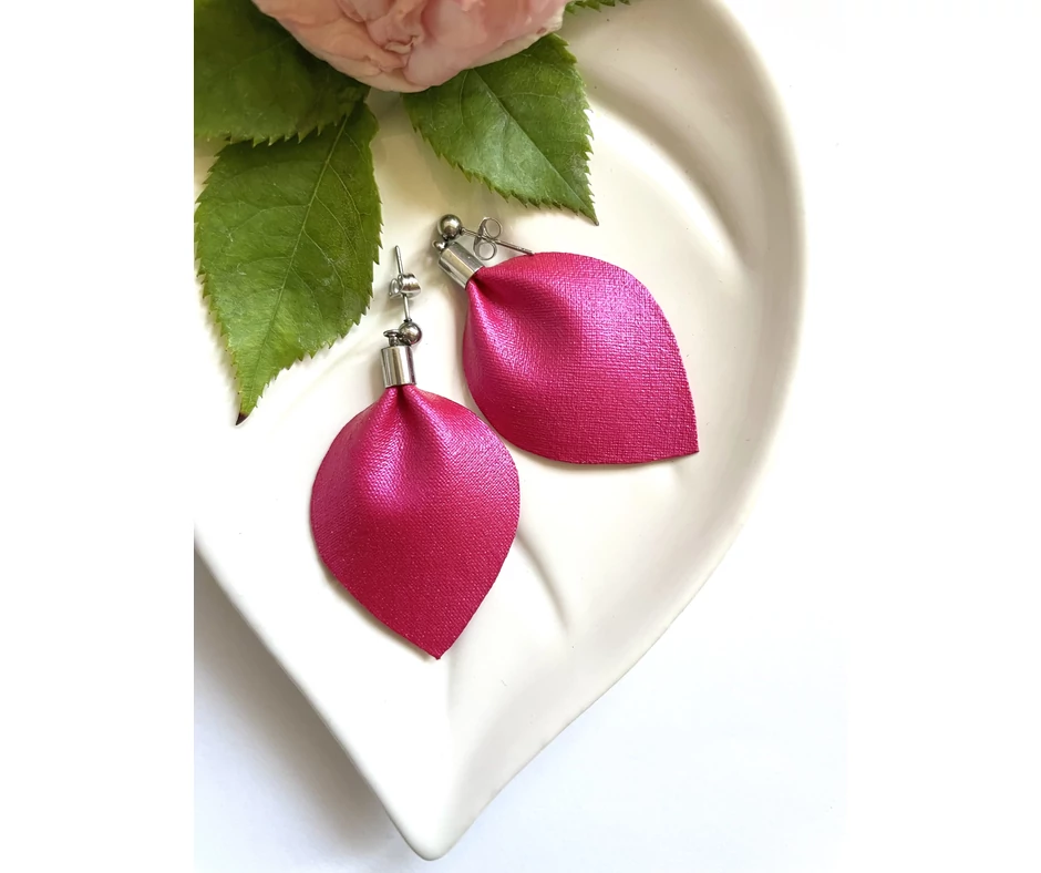 Lélekcsepp fülbevaló - Fukszia (magenta)