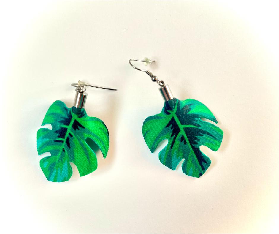 Philodendron mini fülbevaló
