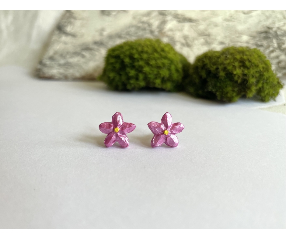 Kis virág fülbevaló - rózsaszín